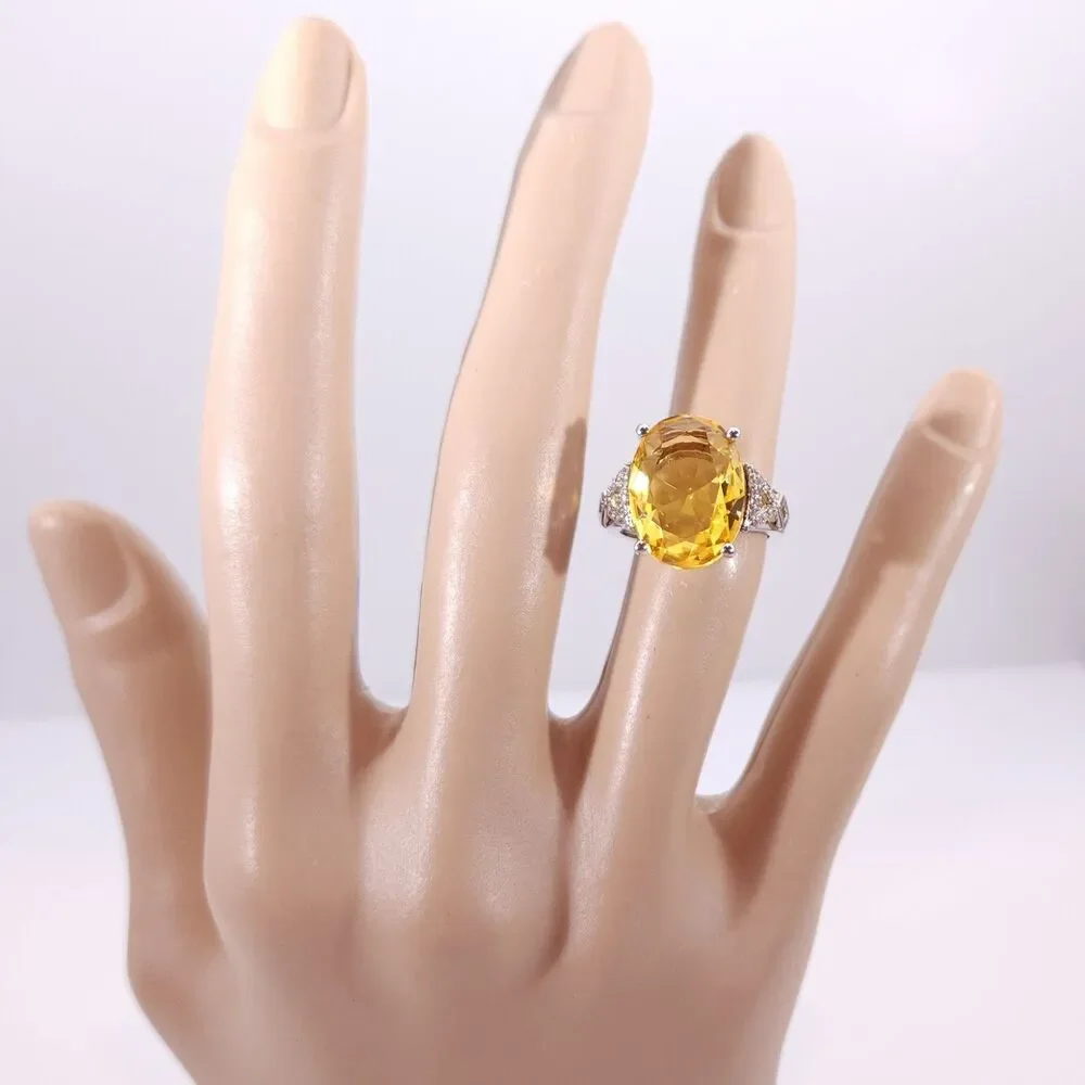 Simulated Yellow CZ Ring Size 8